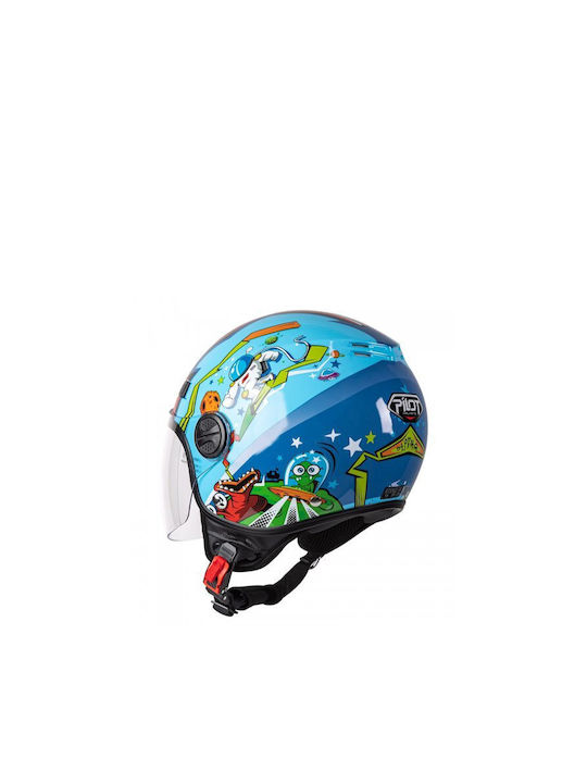 Pilot Fazer Blau Kinder Motorradhelm Jet ECE 22.06 Gewicht 950gr