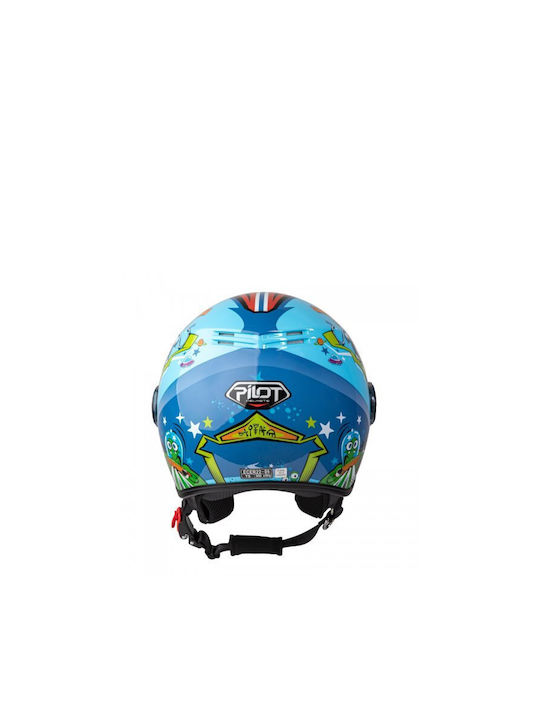Pilot Fazer Blau Kinder Motorradhelm Jet ECE 22.06 Gewicht 950gr