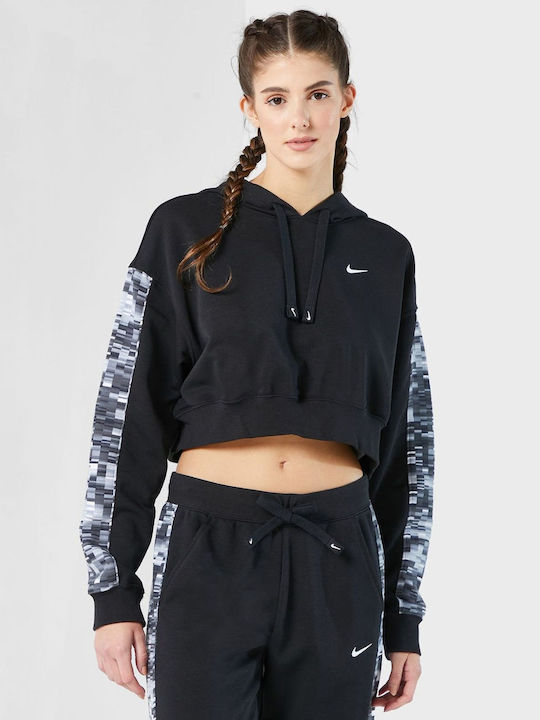 Nike Dri-Fit W Cropped Hanorac pentru Femei Cu glugă Negru