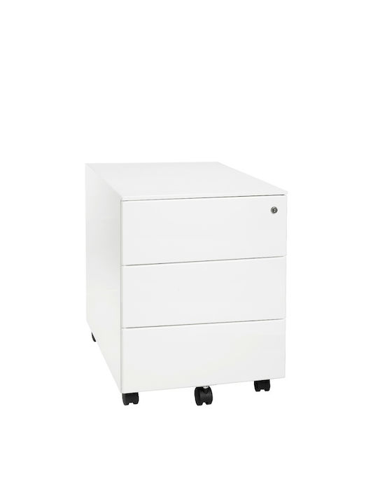 Schublade Büro mit Rollen & Schloss Grey 42x58x53.5cm