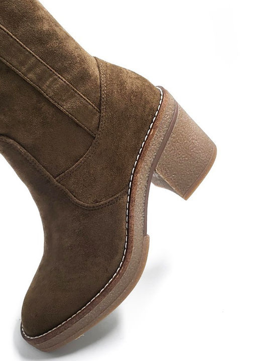 Suede Γυναικείες Μπότες Χακί