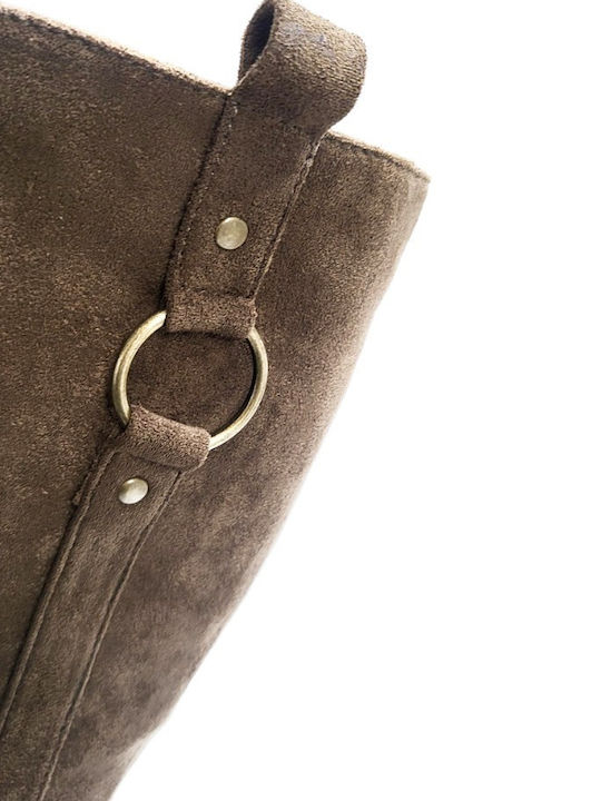 Suede Γυναικείες Μπότες Χακί