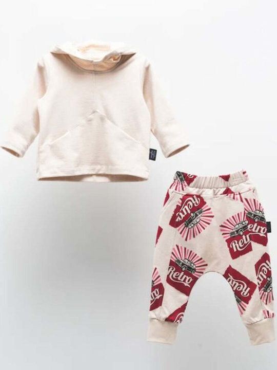 Moi Noi Kids Sweatpants Set beige 2pcs