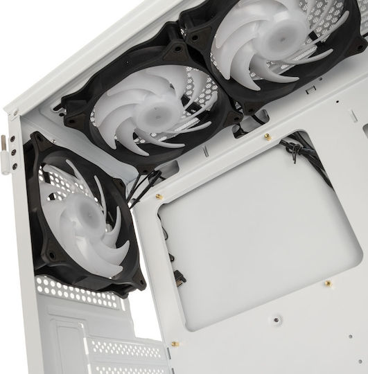 Kolink Observatory MX Glass ARGB Gaming Midi Tower Computer Case with Side Window White