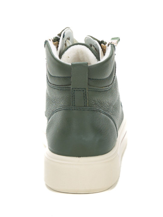 Damen Flatforms Stiefel Haki
