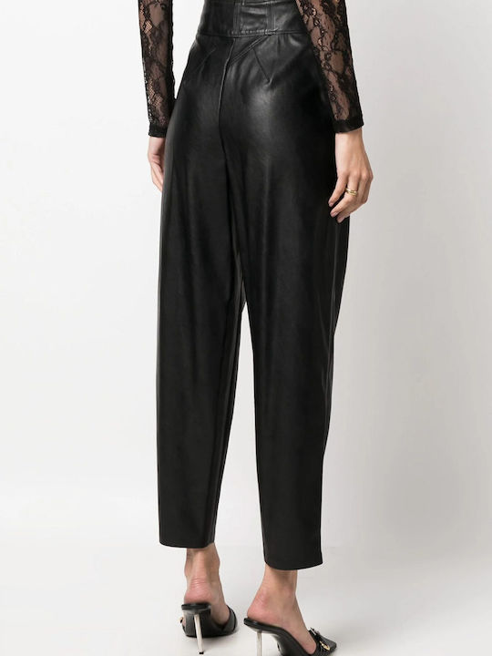 Pinko Femei Piele Pantaloni Black