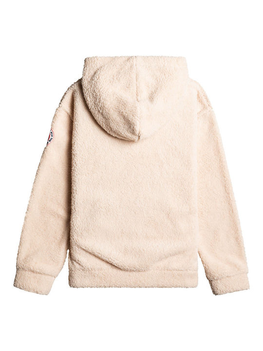 Roxy Kids Fleece Sweatshirt with Hood and Pocket Beige