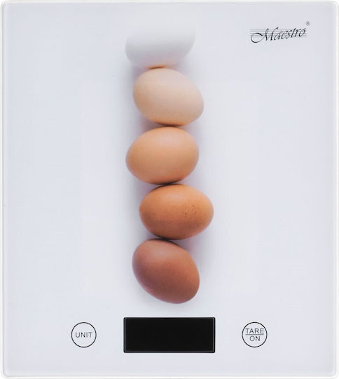 Maestro Ψηφιακή Ζυγαριά Κουζίνας έως 5kg Λευκή