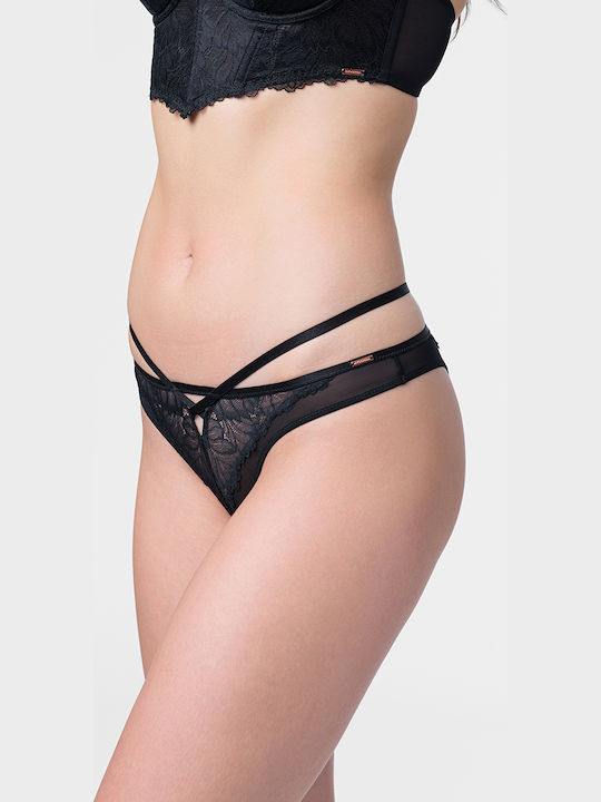 Damen Brasilien mit Spitze Black