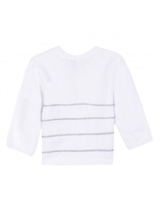 3 Pommes Kids Cardigan Cotton White.