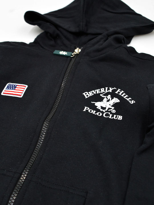 Beverly Hills Polo Club Kinder-Sweatjacke mit Kapuze schwarz