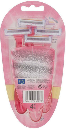 BIC Miss Soleil Бръсначки за тяло за еднократна употреба с 3 остриета и лубрикантна лента 4бр