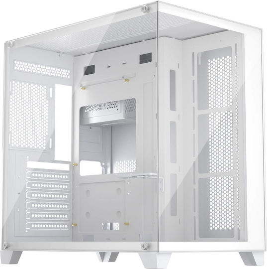 1STPLAYER Megaview MV8-TP Gaming Midi Tower Κουτί Υπολογιστή με Πλαϊνό Παράθυρο Λευκό