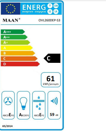 Maan Vela 2 60 Kamin-Dunstabzug 60cm Weiß