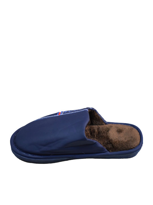 Men's Slippers with Fur Blue