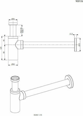 Armando Vicario Kupfer Siphon Spülbecken Schwarz