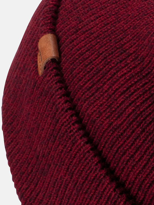 Beanie Beanie with Rib Knit in Red color
