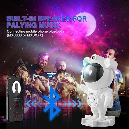Factory Led Παιδικό Φωτιστικό Projector με Προβολή Αστεριών Λευκό