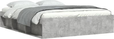 Bed Base Double made of Wood Gray 150x200cm. with Storage Space