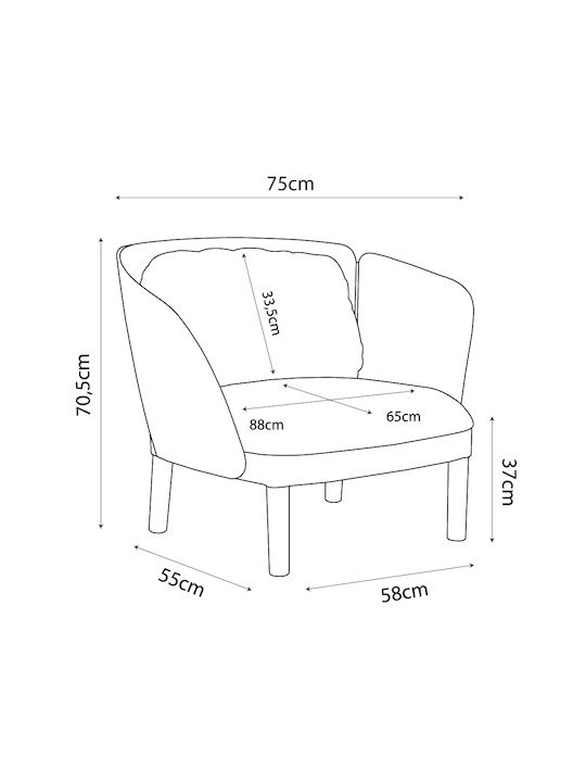 Belina Alb 75x88x88cm
