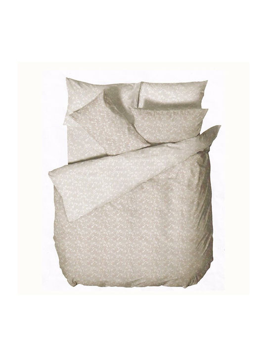 Viokarpet Bettbezug-Set Baumwolle Übergröße mit 2 Kissenbezügen 225x245 'nordic' 852 Soft Grey