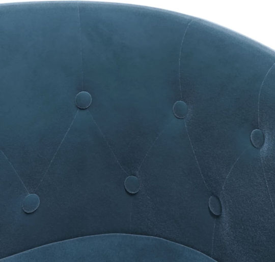 Барел Фотьойл С поставка за крака Кадифен Dark Blue 70x56x68см