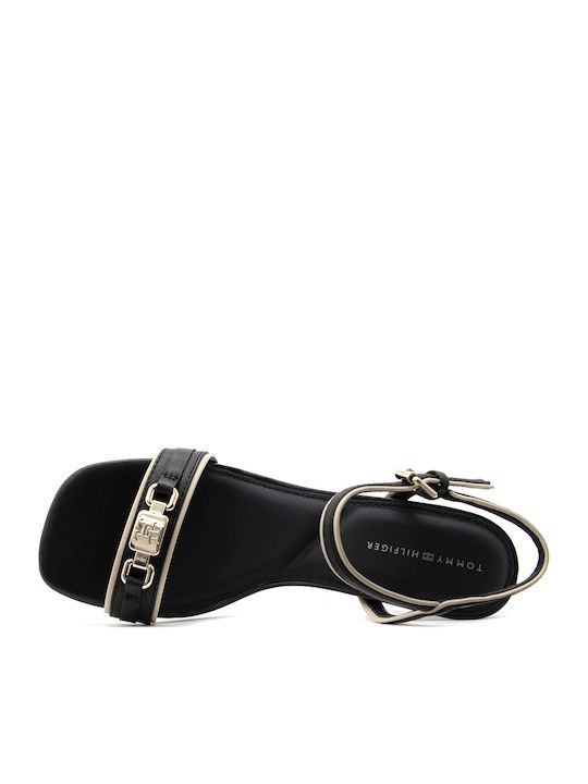 Din piele Sandale Negre