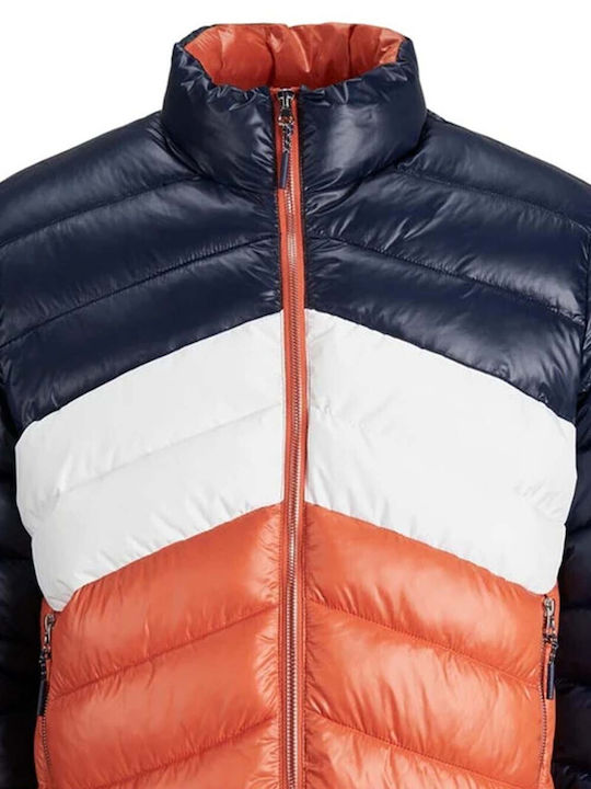 Jack & Jones Men's Winter Puffer Jacket Navy / White / Orange