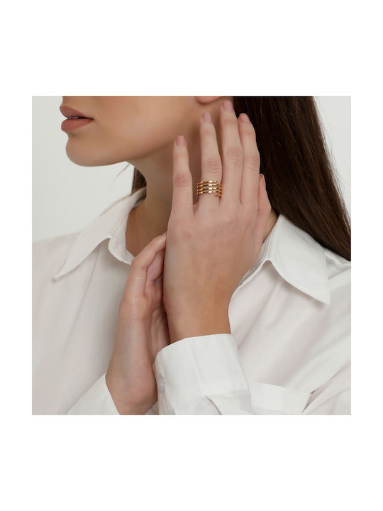 Folli Follie Kette Addiction Damen Ring Spinner Vergoldet