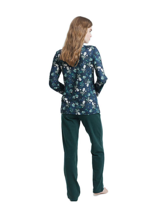 Odyssey Iarnă Pijama femei Bluza pijama Beige-Green