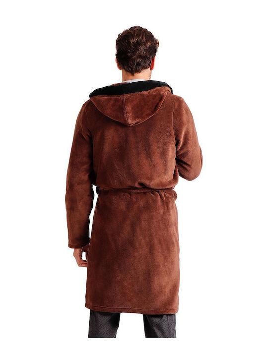 Admas Winter Herren-Robe Καφέ.