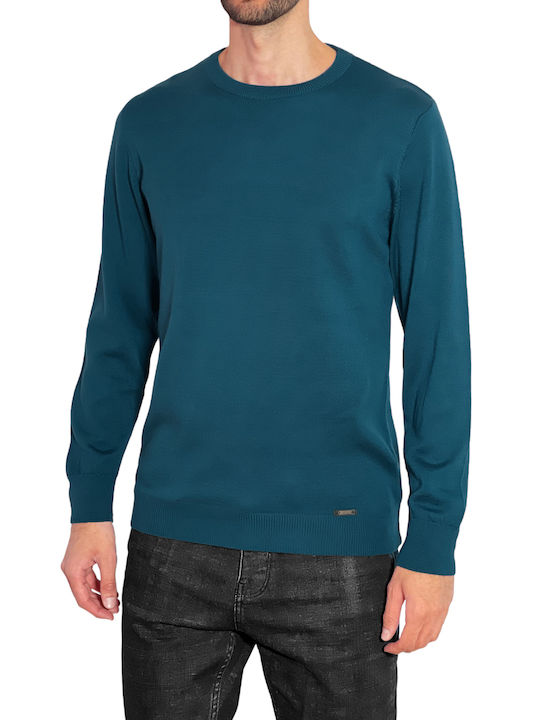 Roy Garage Herren Langarm-Pullover Petrol Blue