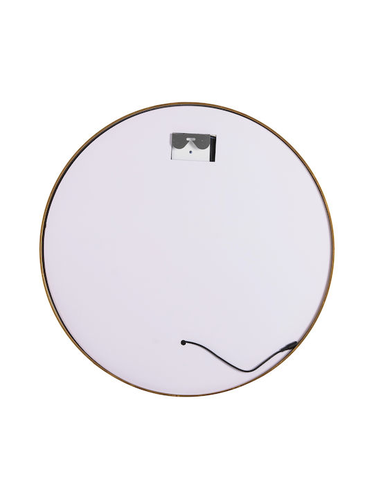 HomeMarkt Wandspiegel mit Gold Metallisch Rahmen & LED Beleuchtung Durchmesser 60cm 1Stück