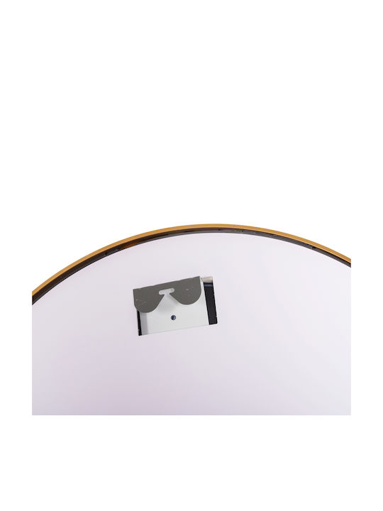 HomeMarkt Wandspiegel mit Gold Metallisch Rahmen & LED Beleuchtung Durchmesser 60cm 1Stück