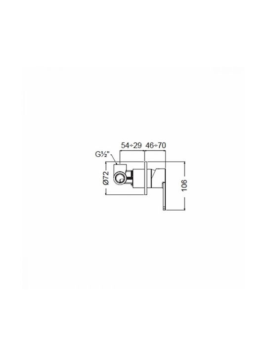 Armando Vicario Glam Built-in Mixer & Diverter Set for Shower 2 Exits