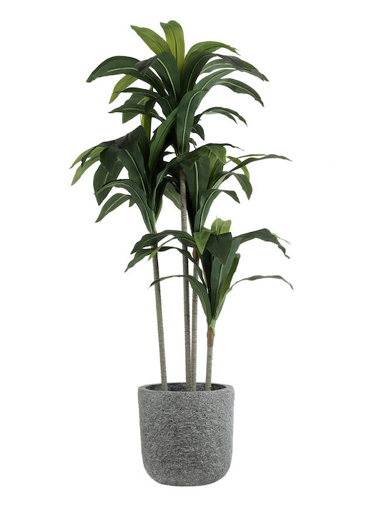 GloboStar Artificial Garden Erice Planter Polyester Gray with Stand 25x25x23cm.
