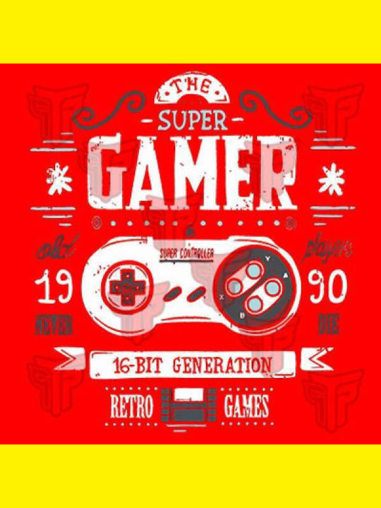 Takeposition Gamer Bluza Bărbătească cu Mânecă Scurtă RED