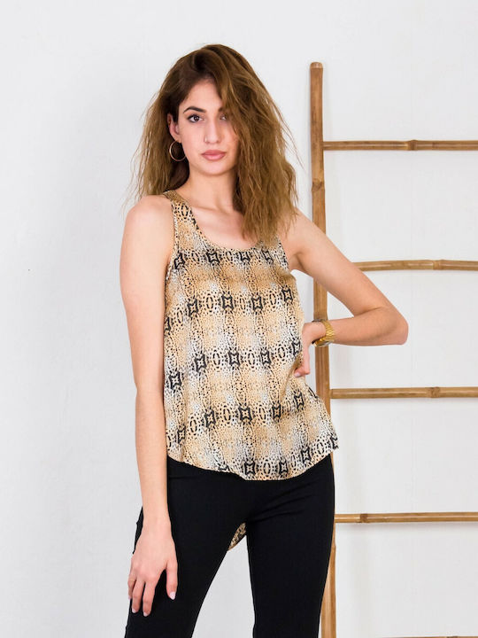 Women's Blouse Sleeveless Animal Print Multicolour