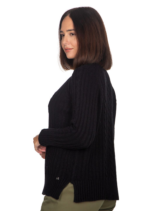 Vera Women's Long Sleeve Pullover Wool Black