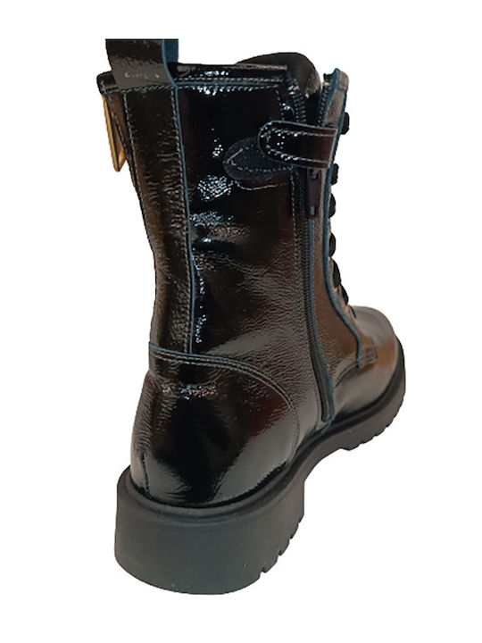 Leather Kids Boots with Zipper Black