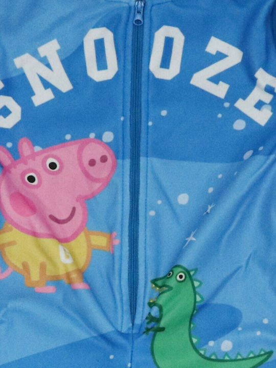 Peppa Pig Kinder Einteiliger Schlafanzug Winter Fleece Μπλε