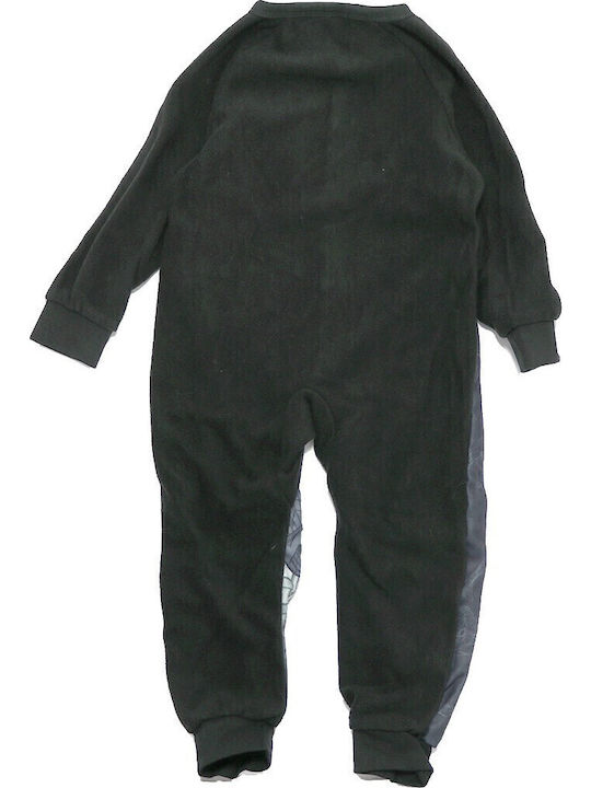 Marvel Παιδική Πιτζάμα Ολόσωμη Χειμωνιάτικη Fleece Μαύρο
