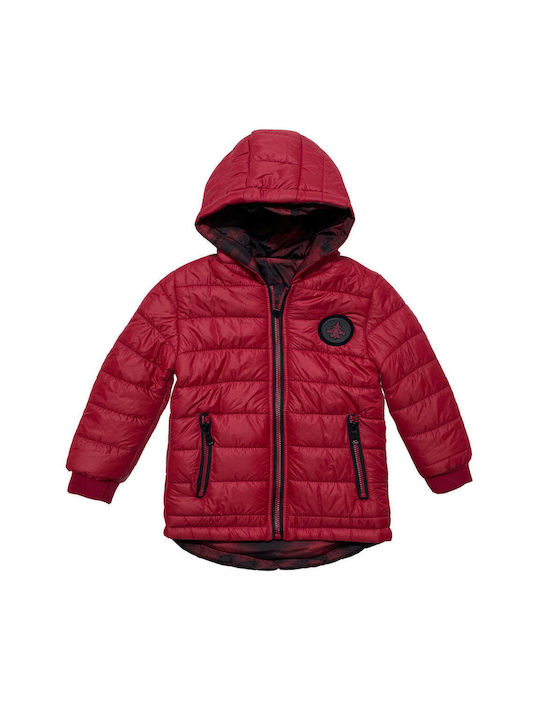 Ustyle Kids Casual Jacket Double Sided with Hood Red