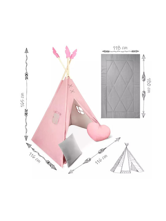 Nukido Kids Indian Teepee Play Tent Teepee for 3+ years Pink
