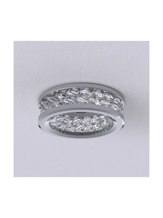 Round Crystalline Ceiling Spot with GU10 Base Silver