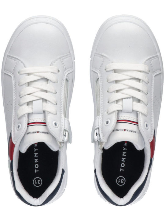 CUT LACE-UP Kids Sneakers White