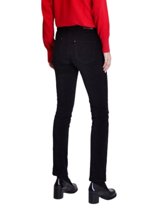 Sarah Lawrence Women's Cotton Trousers in Skinny Fit Black