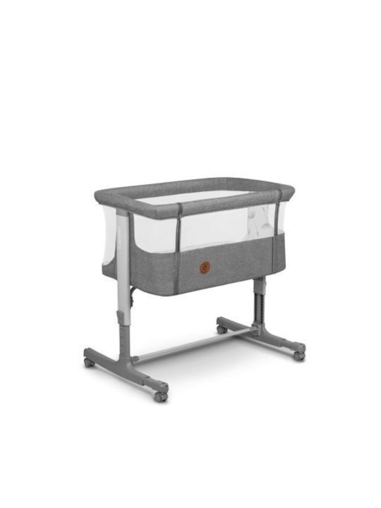 Lionelo Λίκνο Aurora με Στρώμα, Πλαϊνό Άνοιγμα και Ρόδες Gray Graphite