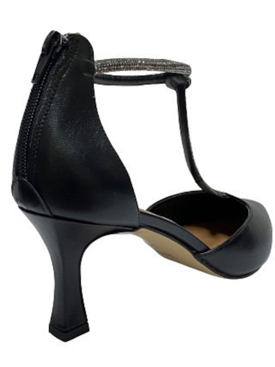 Paolo Bellucci Black Medium Heels with Strap