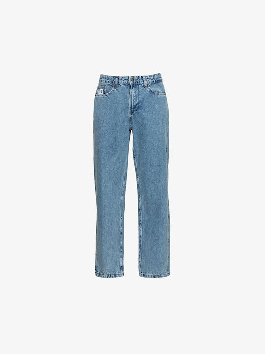 Men's Jeans Pants with Relaxed Baggy Fit Vintage Mid Blue